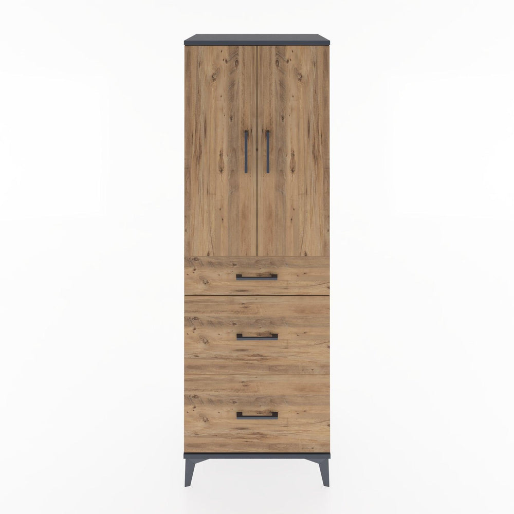 Woodntry Modular Cabinet Anthracite 60x44x170 cm with Doors and Drawers KC20-2
