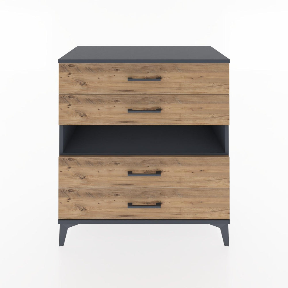 Woodntry Modular Dresser Anthracite 88x44x84 cm with Drawers and Shelves CR21-2