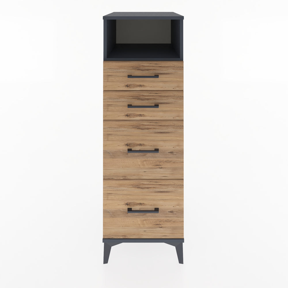 Woodntry Modular Cabinet Anthracite 44x59x122 cm with Drawers and Shelves CR101-2