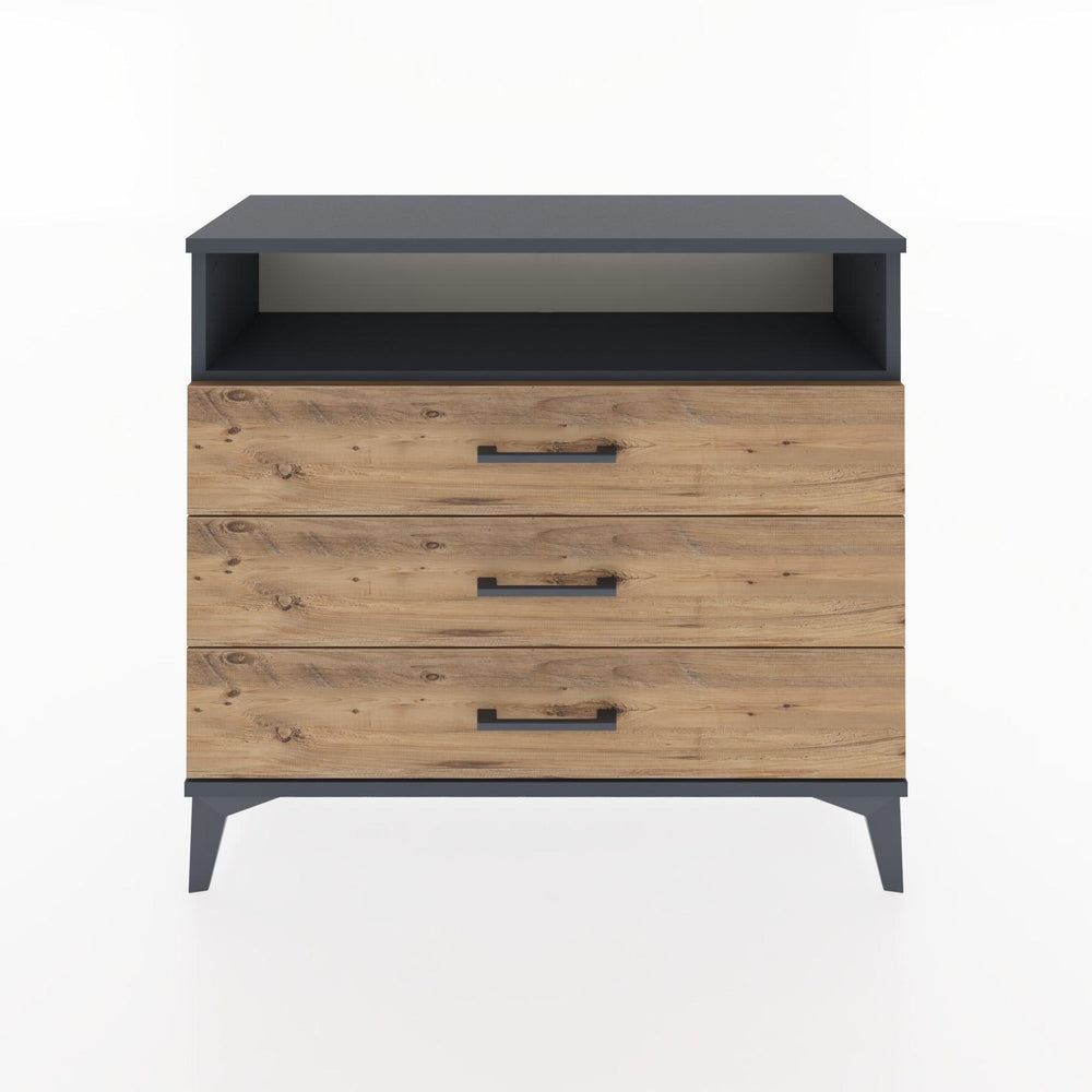 Woodntry Modüler Şifonyer Üç Çekmeceli V2 88x30x68 cm Antrasit - Woodntry