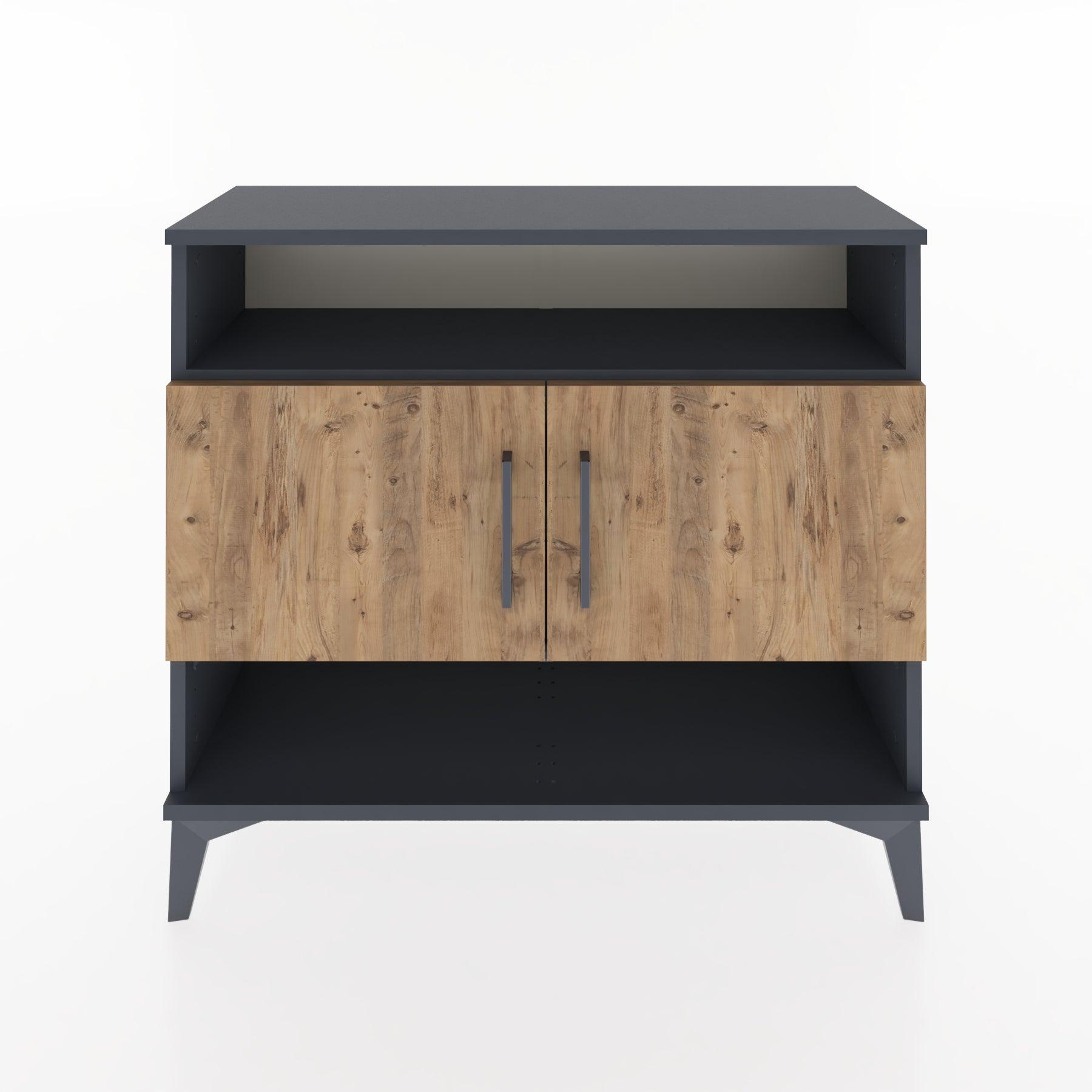 Woodntry Modüler Şifonyer Raf ve İki Kapaklı V3 88x30x68 cm Çam - Woodntry