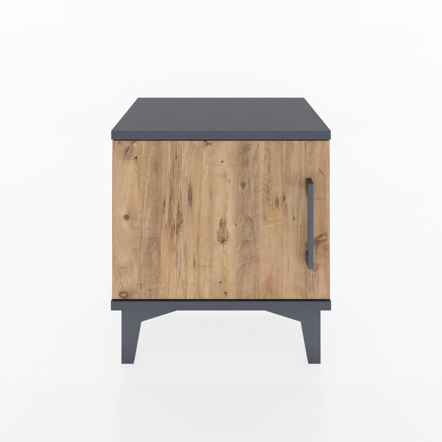 Woodntry Modüler Komodin Tek Kapaklı 44x30x36 cm Antrasit - Woodntry