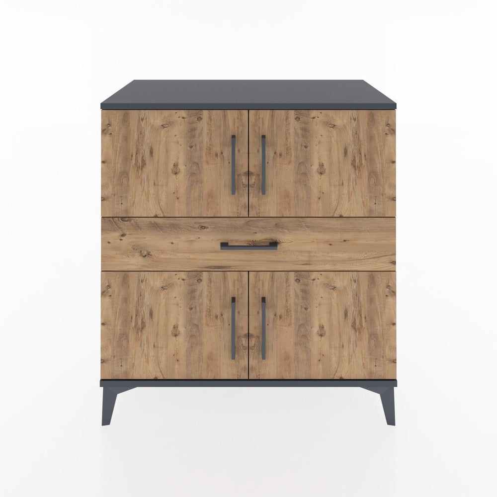 Woodntry Modular Dresser Anthracite 88x44x84 cm with Cover and Drawer KC101-2