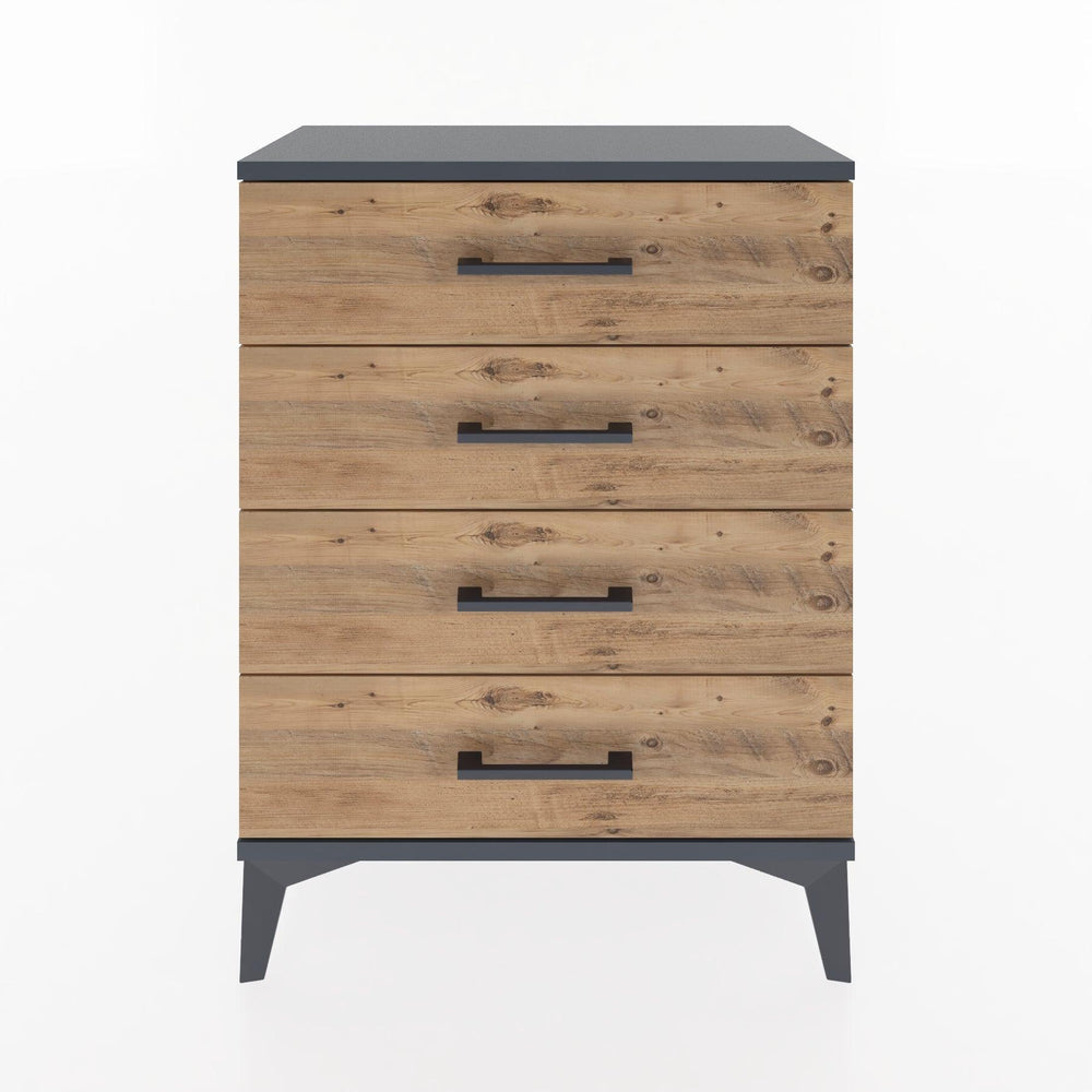 Woodntry Modüler Komodin Antrasit 60x30x68 cm Çekmeceli C1-2