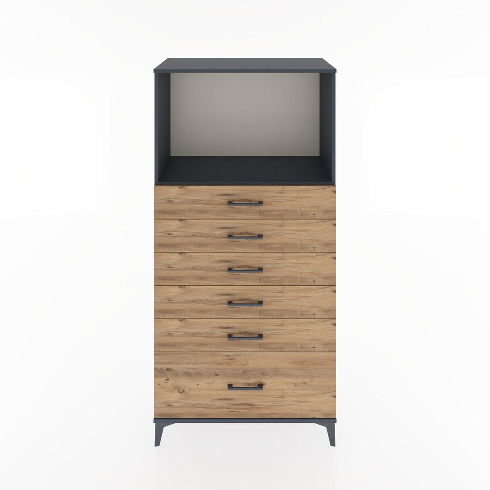 Woodntry Modular Cabinet Anthracite 88x44x170 cm with Drawers and Shelves CR39-2