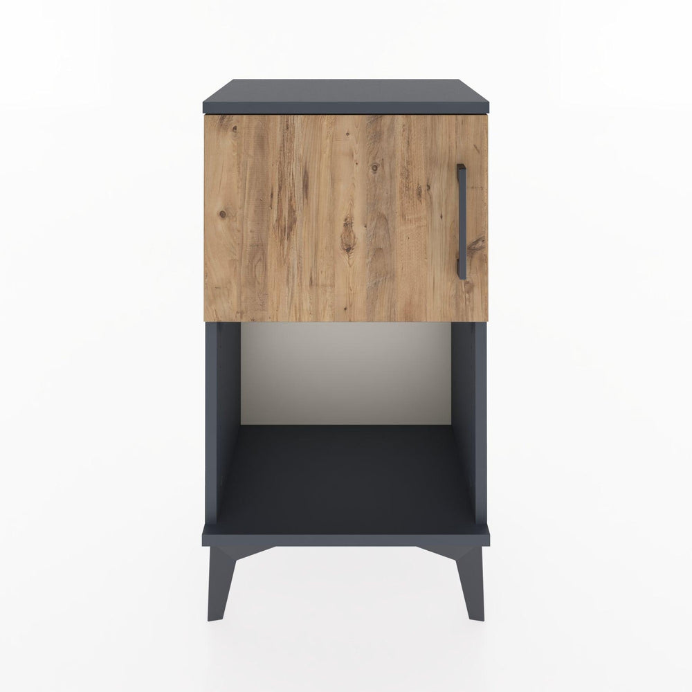 Woodntry Modüler Komodin Raf ve Tek Kapaklı V2 44x30x68 cm Antrasit - Woodntry