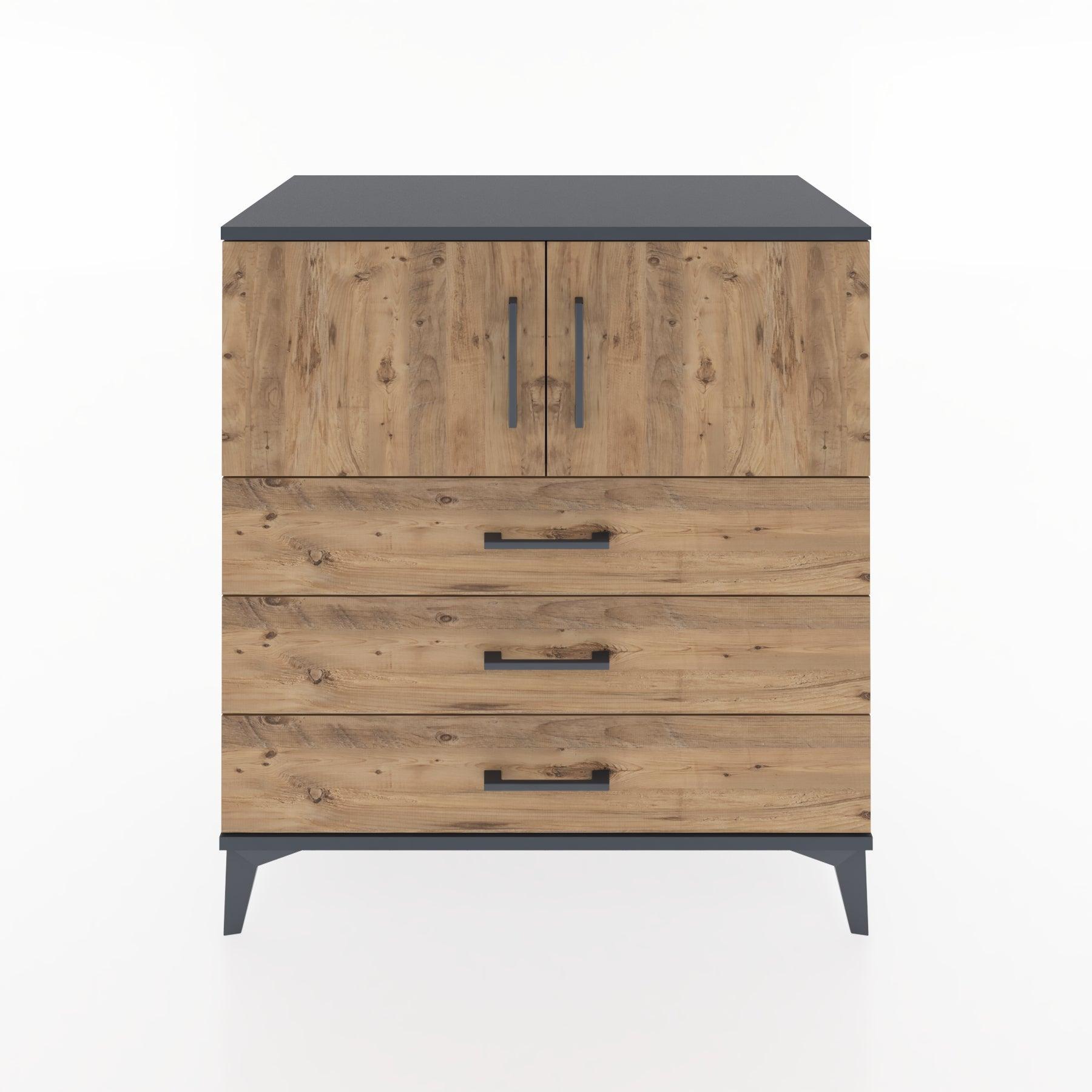 Woodntry Modular Dresser Anthracite 88x44x84 cm with Cover and Drawer KC97-2