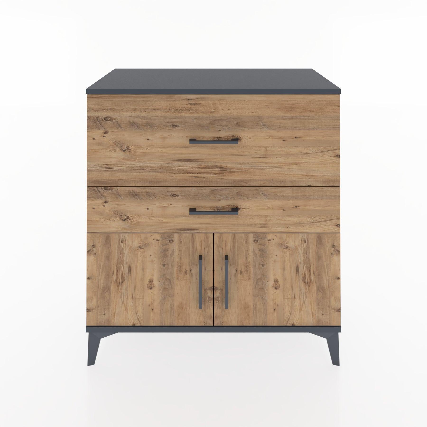 Woodntry Modular Dresser Anthracite 88x44x84 cm with Cover and Drawer KC105-2