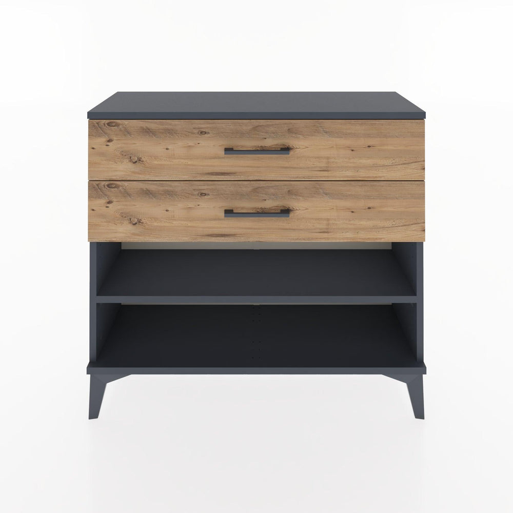 Woodntry Modüler Şifonyer İki Çekmeceli V1 88x30x68 cm Antrasit - Woodntry