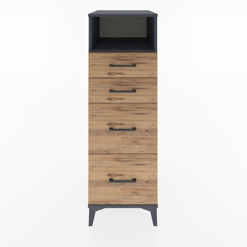 Woodntry Modular Cabinet Anthracite 44x30x122 cm with Drawers and Shelves CR101-2