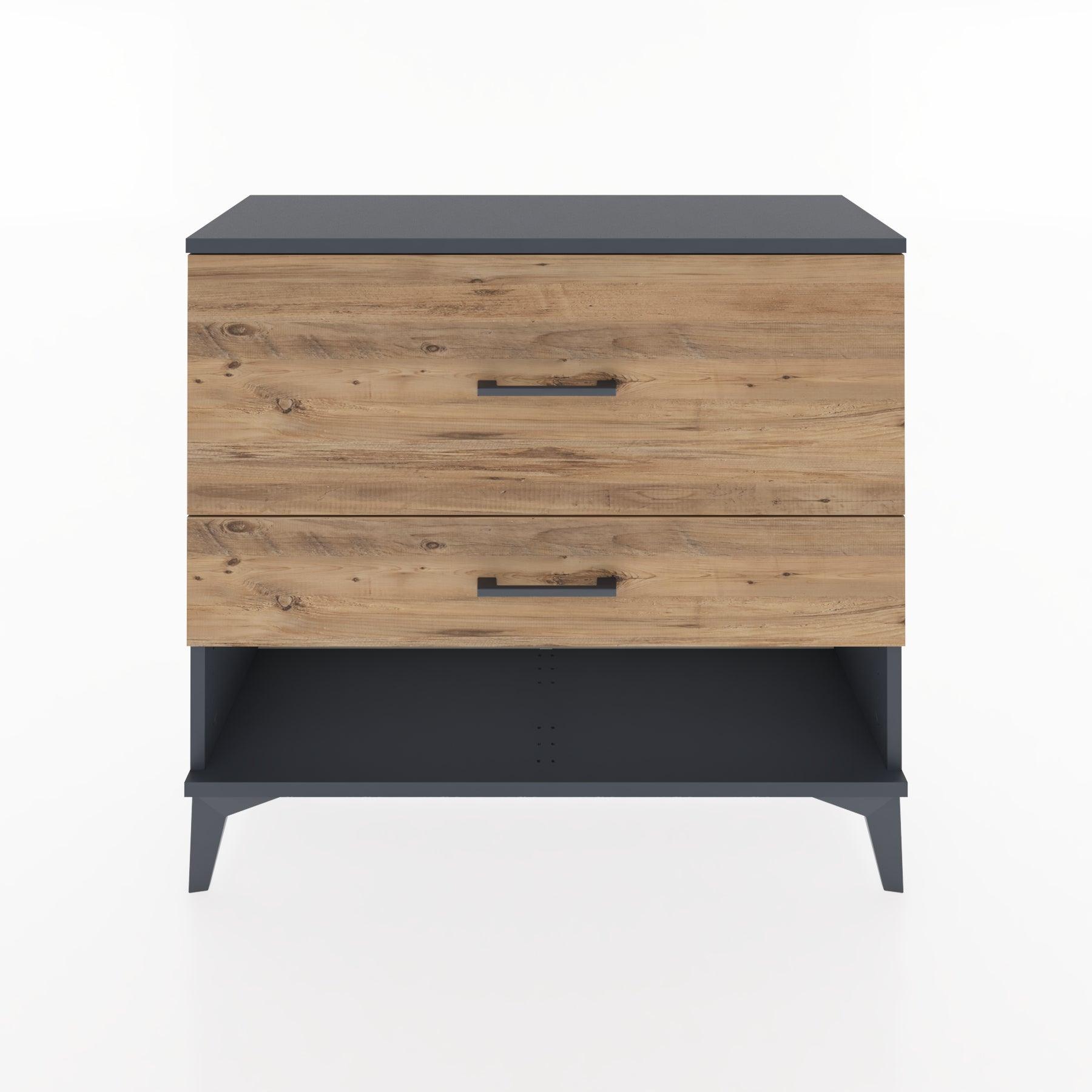 Woodntry Modüler Şifonyer İki Çekmeceli V5 88x30x68 cm Antrasit - Woodntry