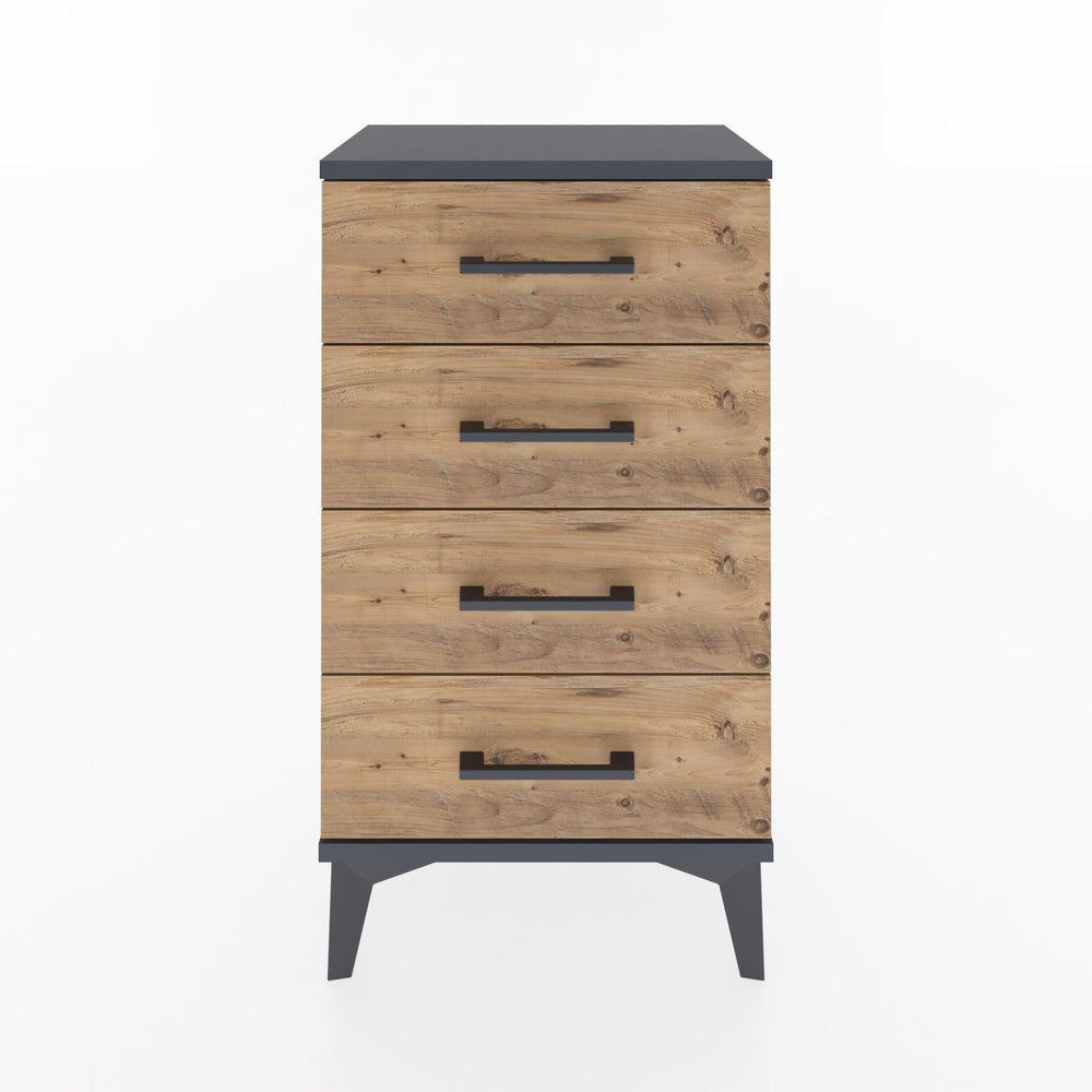 Woodntry Modüler Komodin 4 Çekmeceli 44x30x68 cm Antrasit - Woodntry