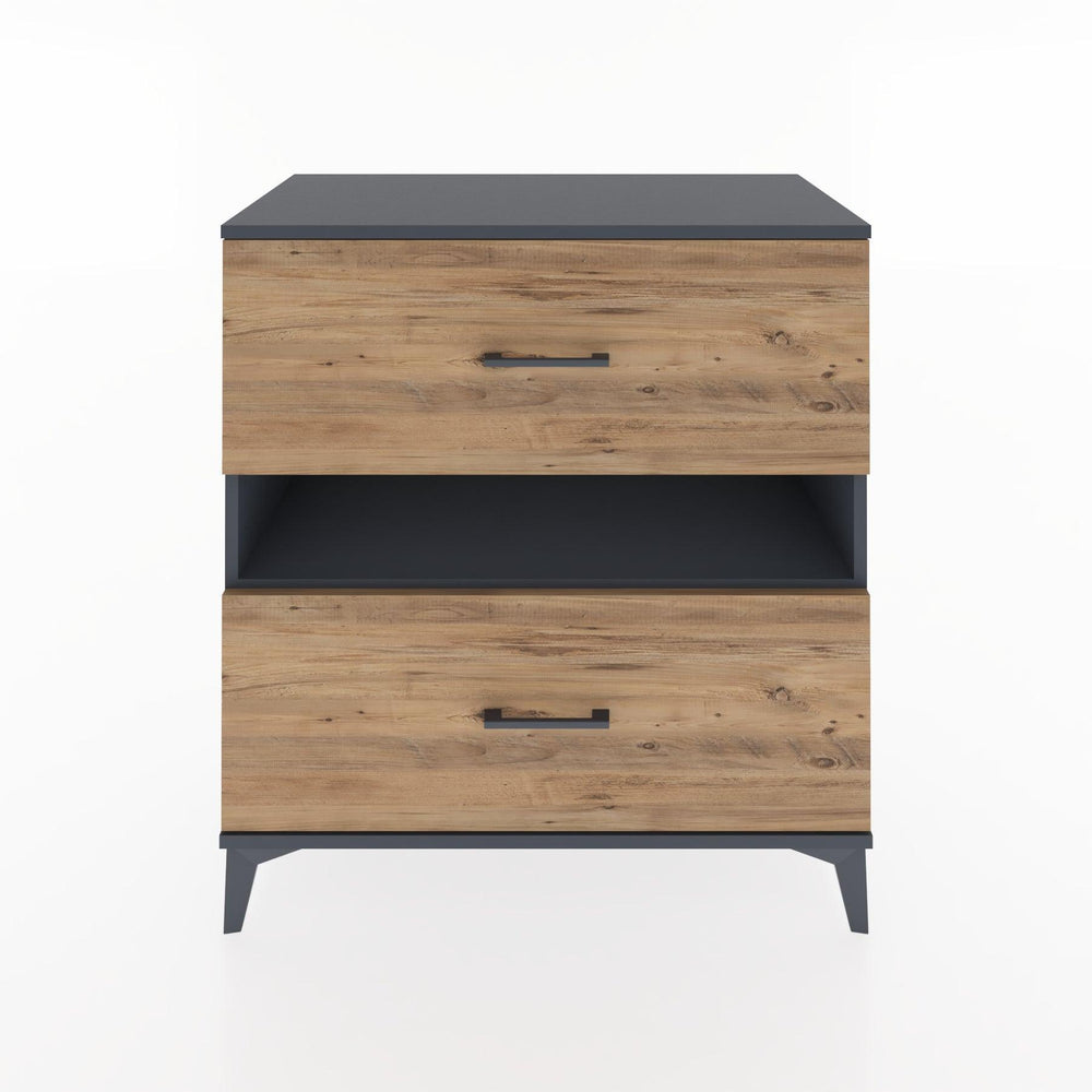 Woodntry Modular Dresser Anthracite 88x44x84 cm with Drawers and Shelves CR2-2