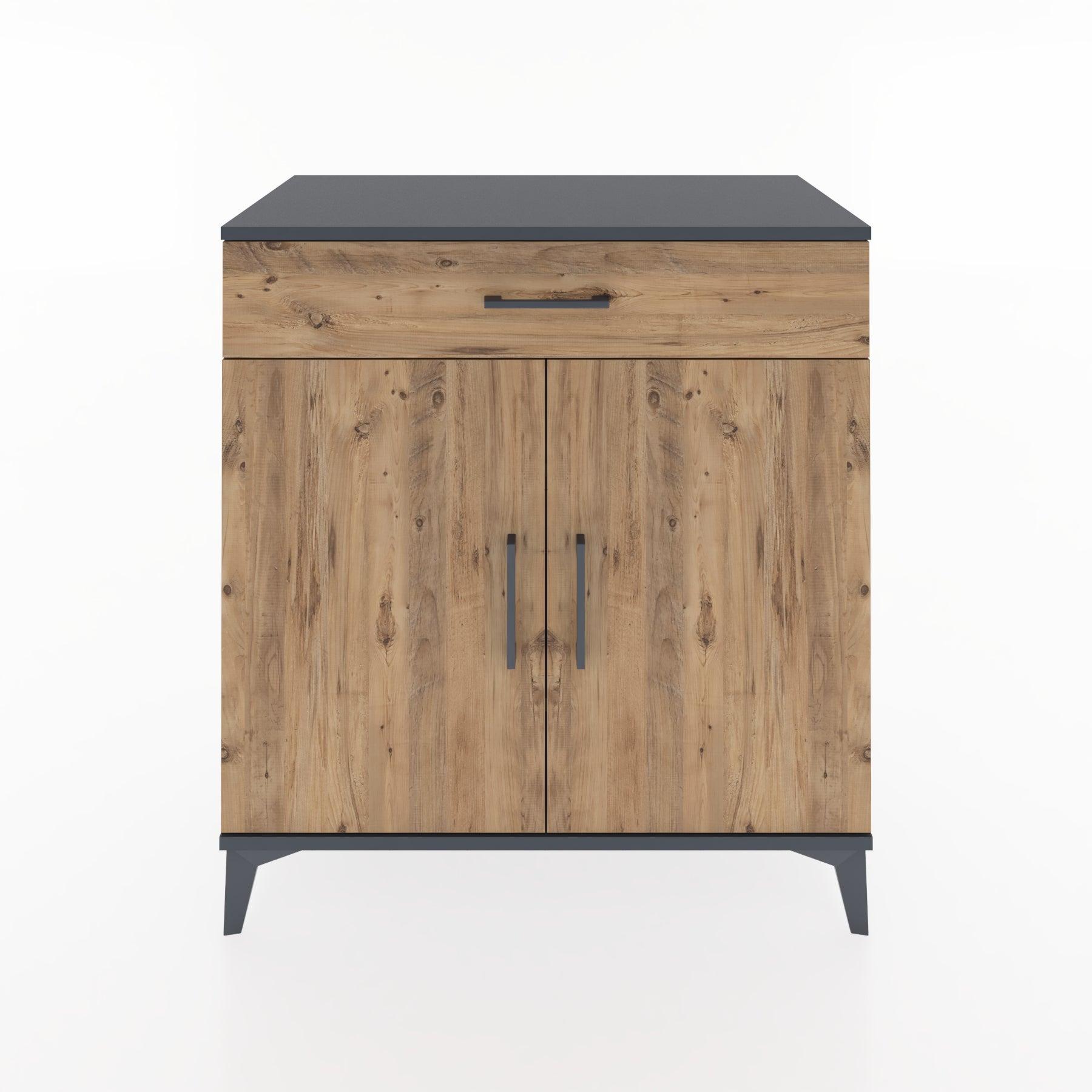 Woodntry Modular Dresser Anthracite 88x44x84 cm with Cover and Drawer KC79-2