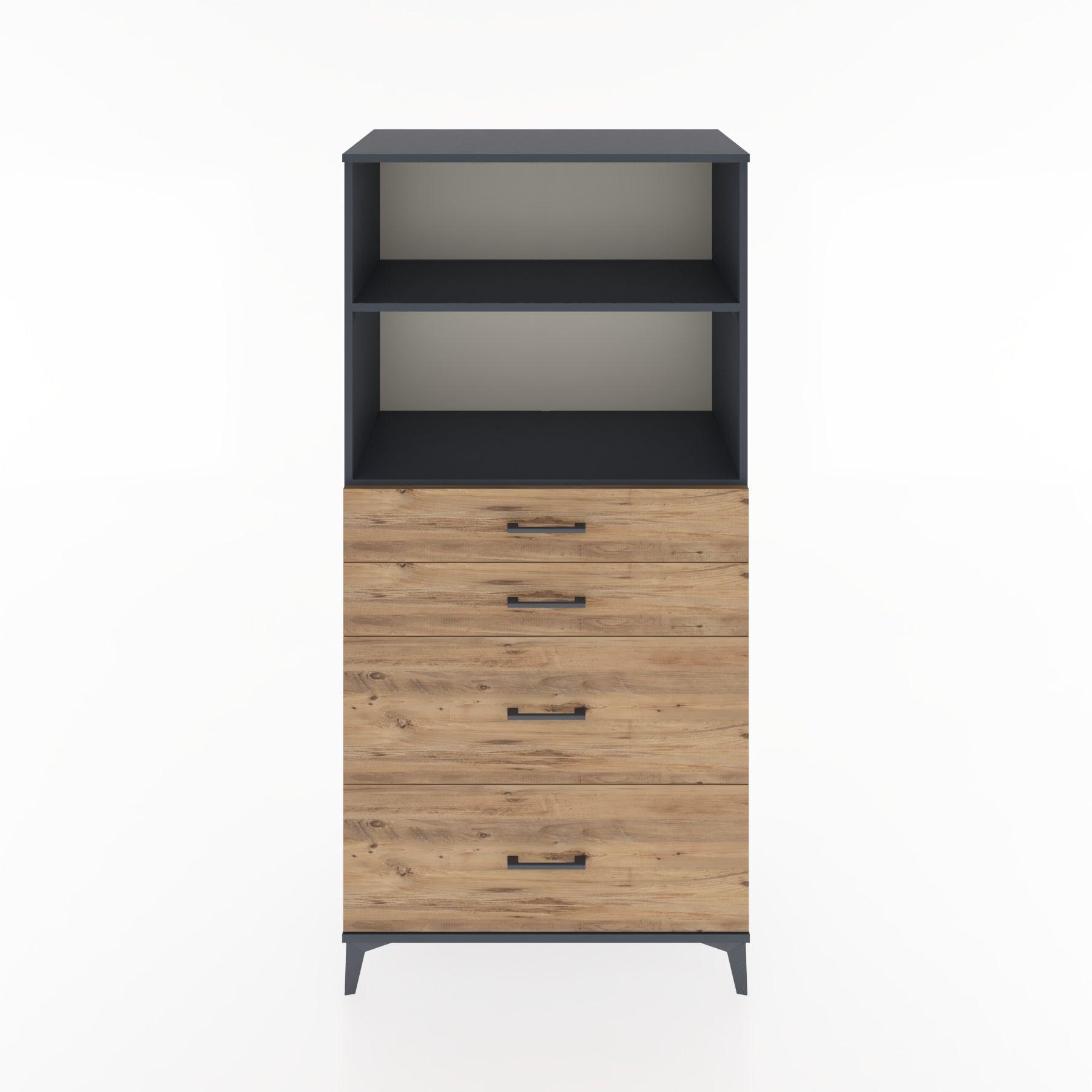 Woodntry Modular Cabinet Anthracite 88x44x170 cm with Drawers and Shelves CR47-2