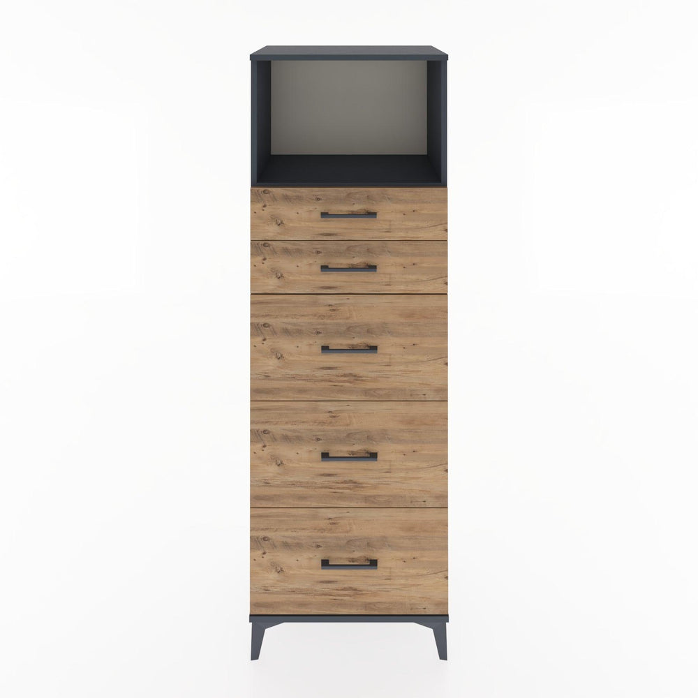 Woodntry Modular Cabinet Anthracite 60x44x170 cm with Drawers and Shelves CR49-2