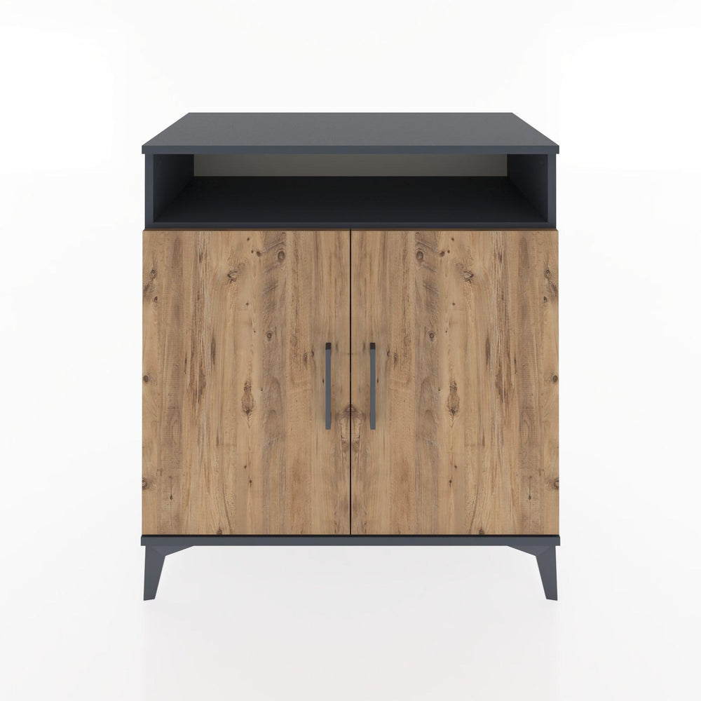 Woodntry Modüler Şifonyer Antrasit 88x44x84 cm Kapaklı ve Raflı KR84-2