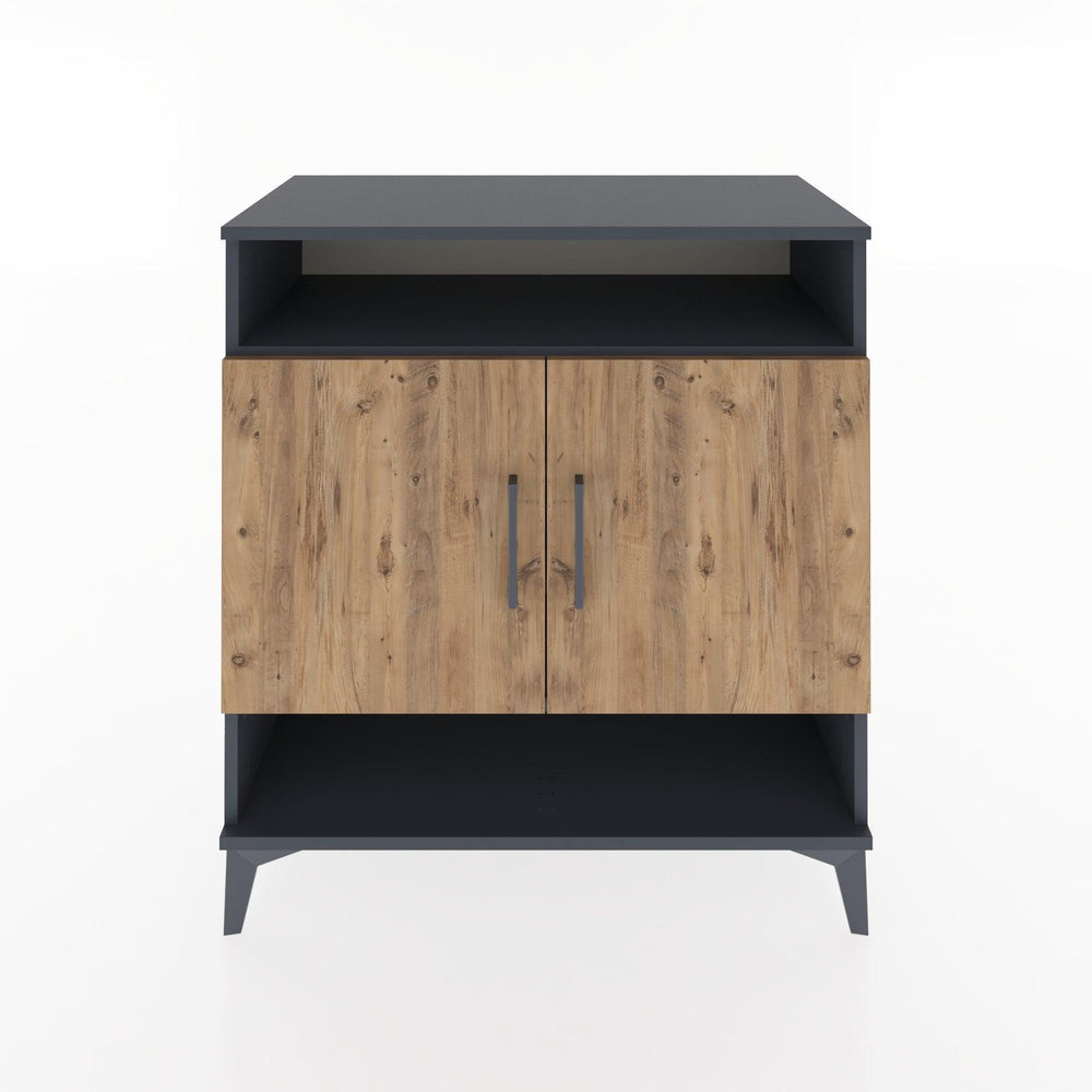 Woodntry Modüler Şifonyer Antrasit 88x44x84 cm Kapaklı ve Raflı KR67-2