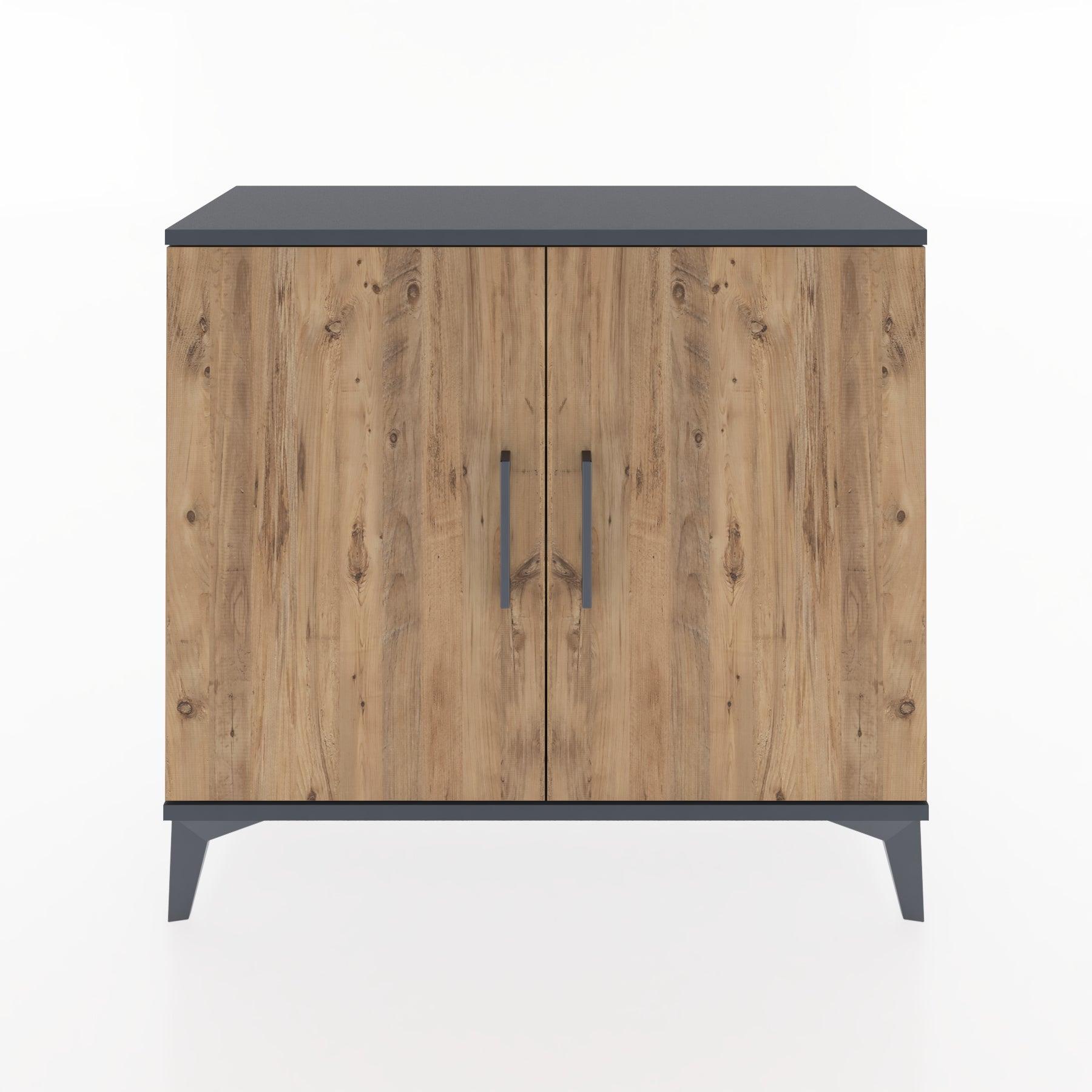Woodntry Modüler Şifonyer İki Kapaklı V2 88x30x68 cm Antrasit - Woodntry