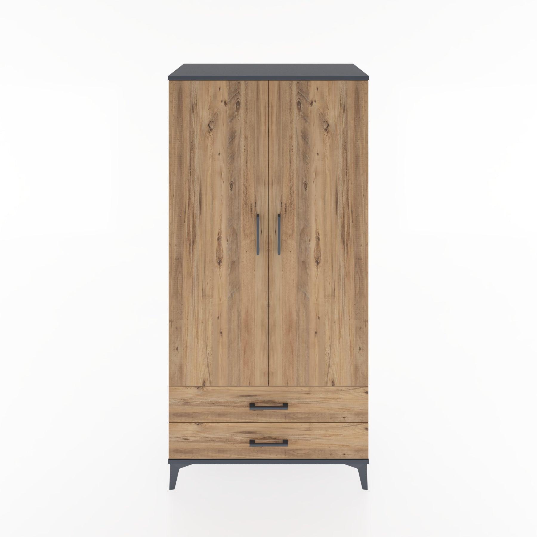 Woodntry Modular Cabinet Anthracite 88x44x170 cm with Doors and Drawers KC29-2