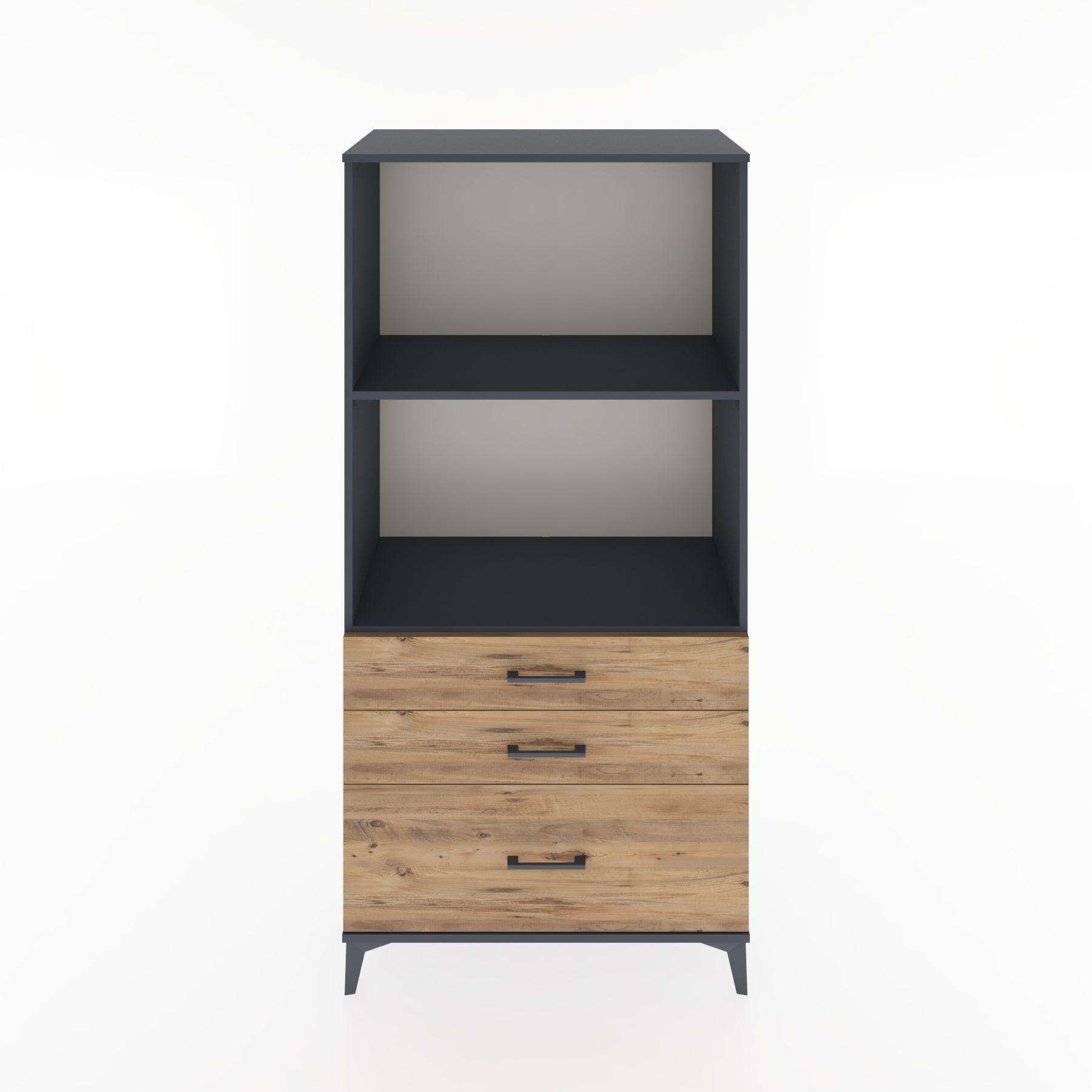 Woodntry Modular Cabinet Anthracite 88x44x170 cm with Drawers and Shelves CR42-2