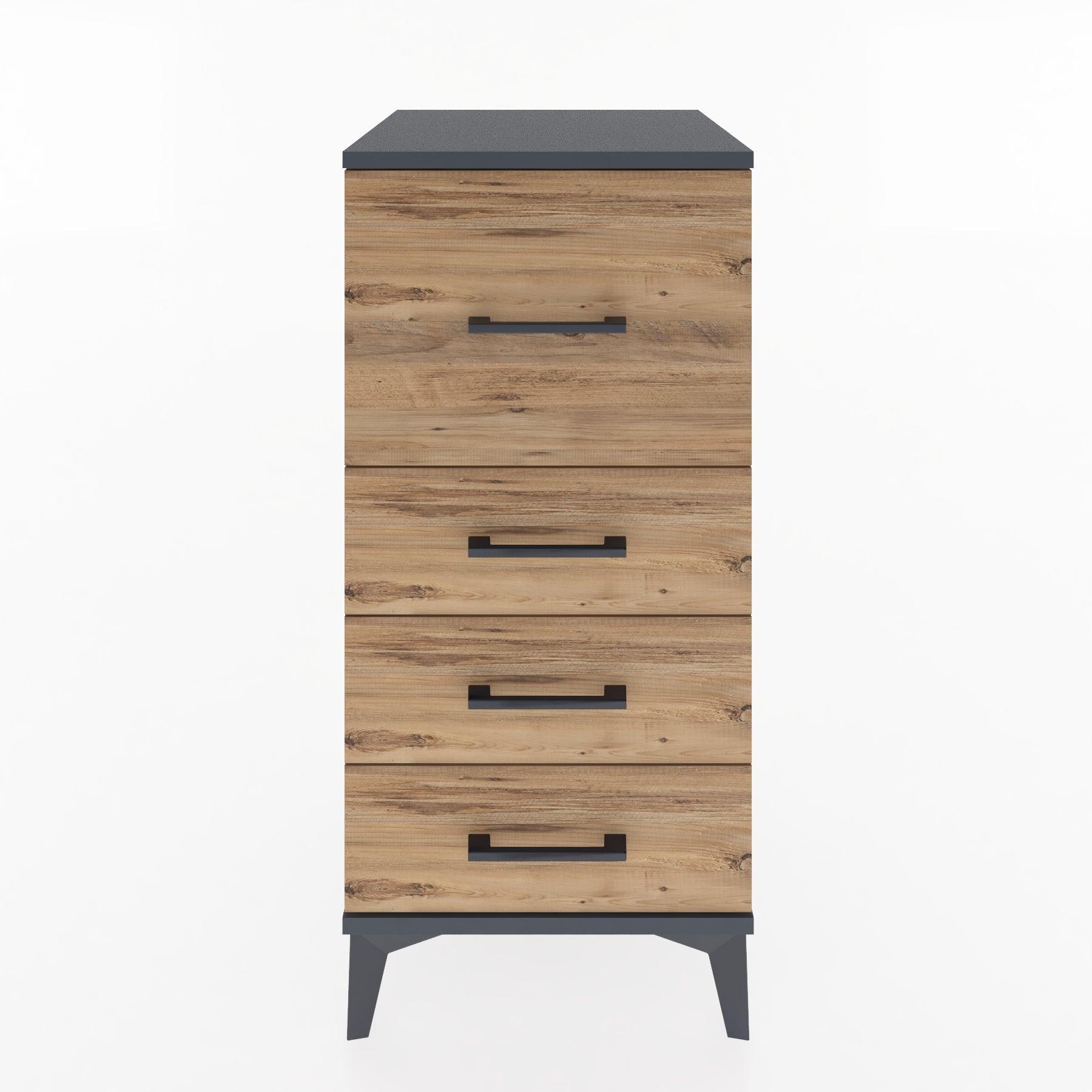 Woodntry Modular Nightstand Anthracite 44x44x84 cm Drawer C1-2