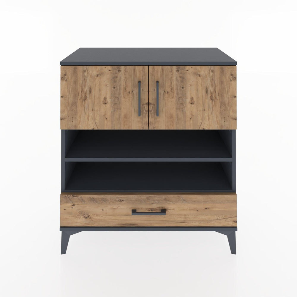 Woodntry Modüler Şifonyer Antrasit 88x44x84 cm Fonksiyonel F93-2