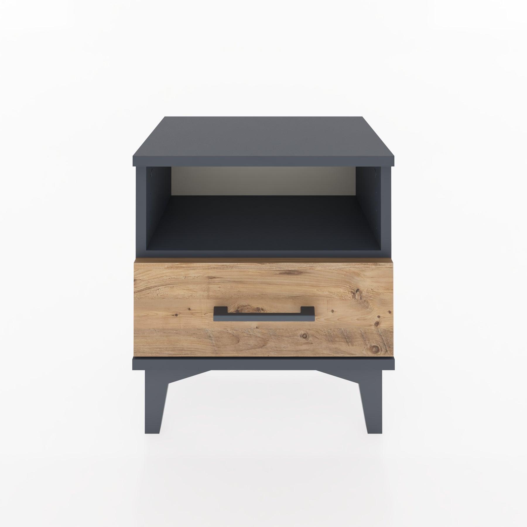 Woodntry Modüler Komodin Raf ve Çekmece 44x30x36 cm Antrasit - Woodntry