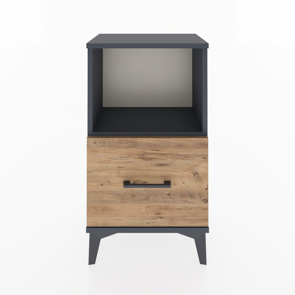 Woodntry Modüler Komodin Tek Çekmece ve Raflı V2 44x30x68 cm Antrasit - Woodntry