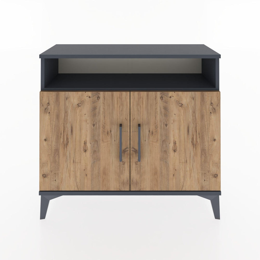 Woodntry Modüler Şifonyer Raf ve İki Kapaklı V1 88x30x68 cm Antrasit - Woodntry