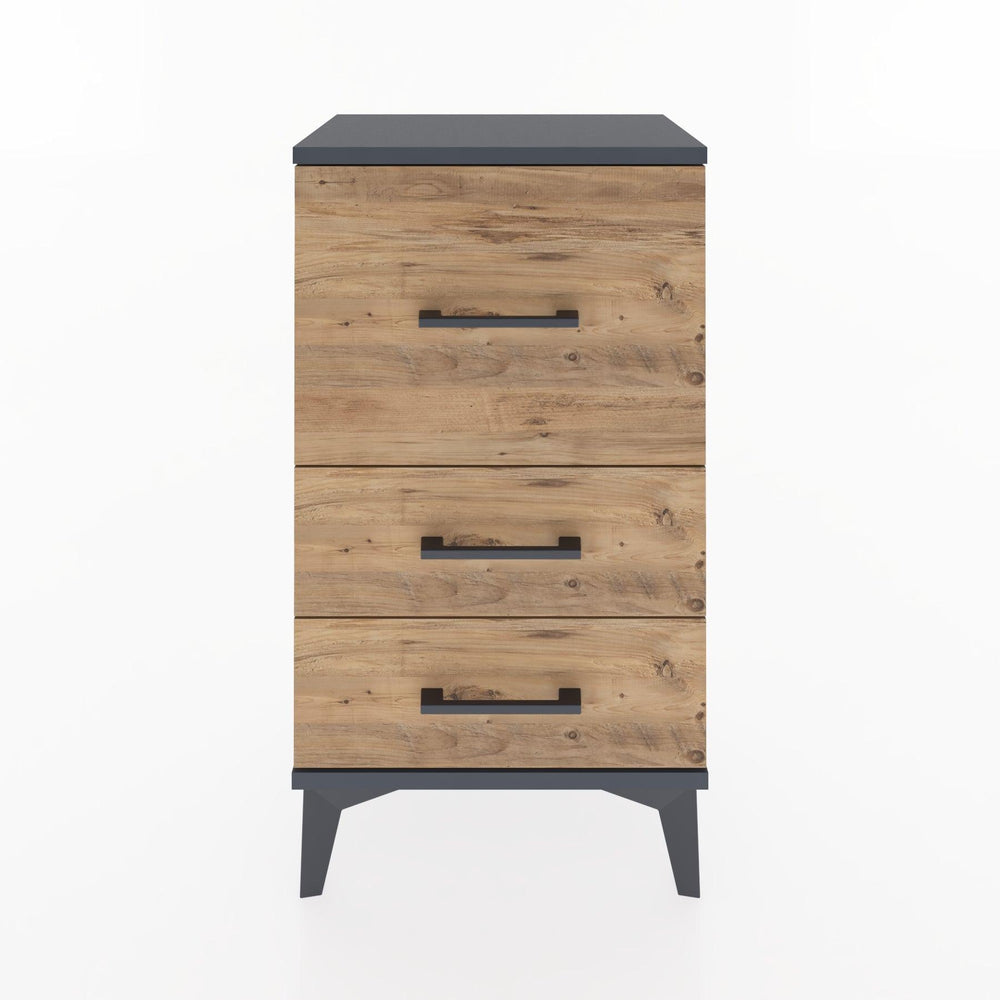 Woodntry Modüler Komodin Üç Çekmeceli V1 44x30x68 cm Antrasit - Woodntry