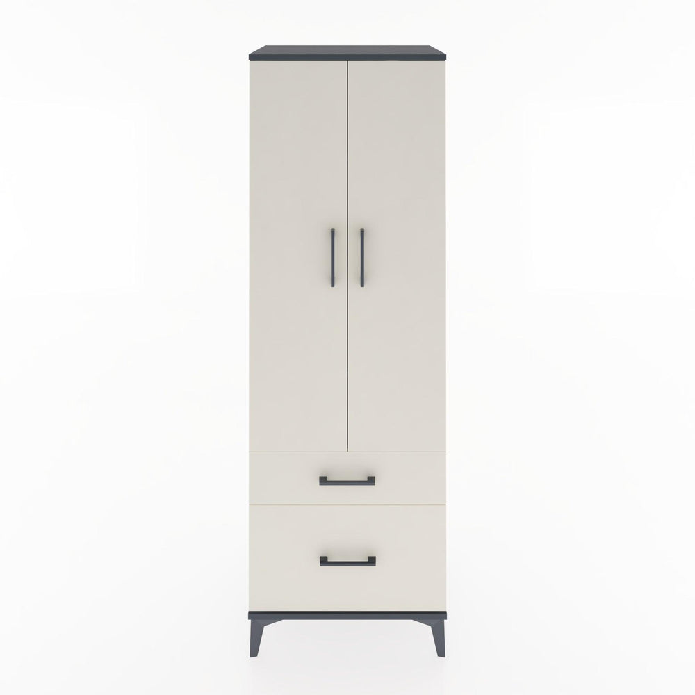 Woodntry Modüler Dolap Antrasit 60x44x170 cm Kapaklı ve Çekmeceli KC15-2