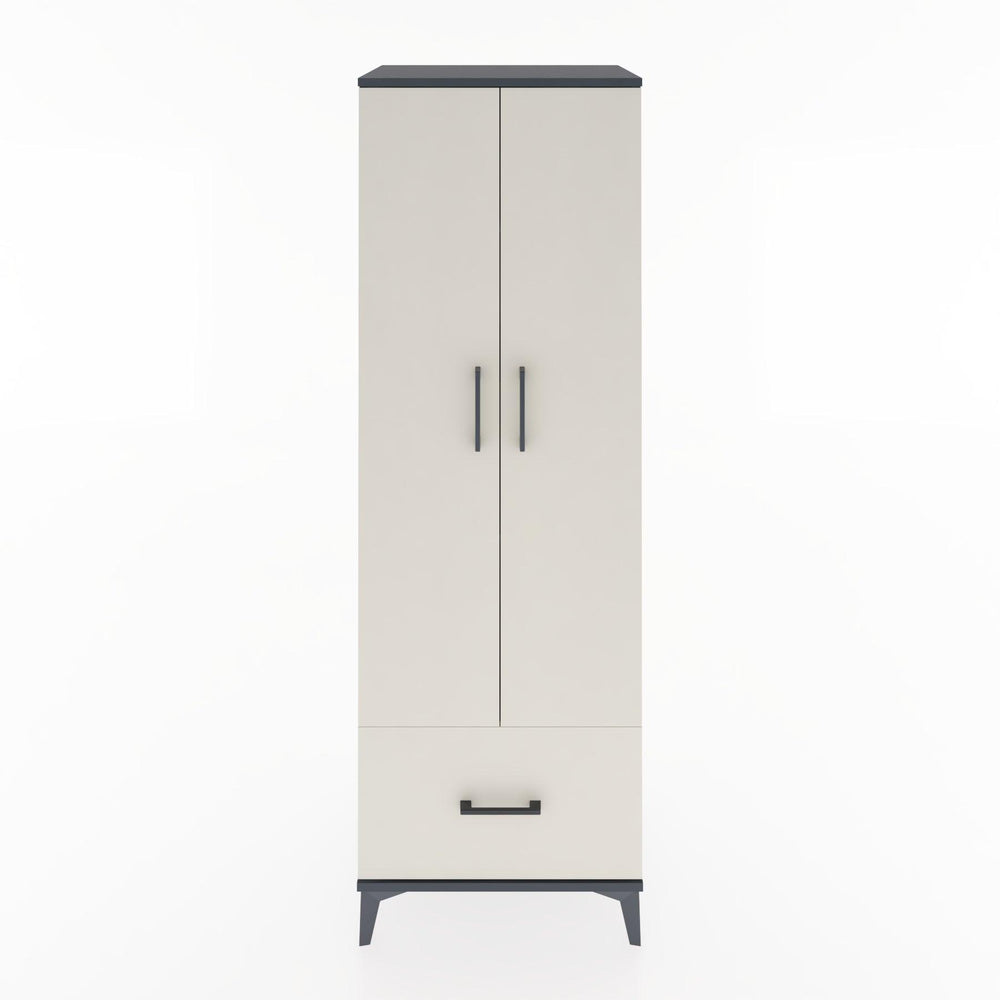 Woodntry Modüler Dolap Antrasit 60x44x170 cm Kapaklı ve Çekmeceli KC16-2