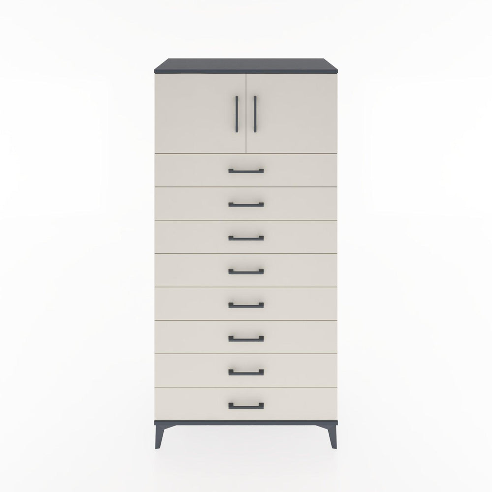 Woodntry Modüler Dolap Antrasit 88x44x170 cm Kapaklı ve Çekmeceli KC1-2