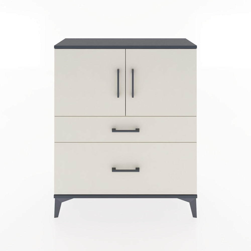 Woodntry Modüler Şifonyer Antrasit 88x30x94 cm Kapaklı ve Çekmeceli KC11-2