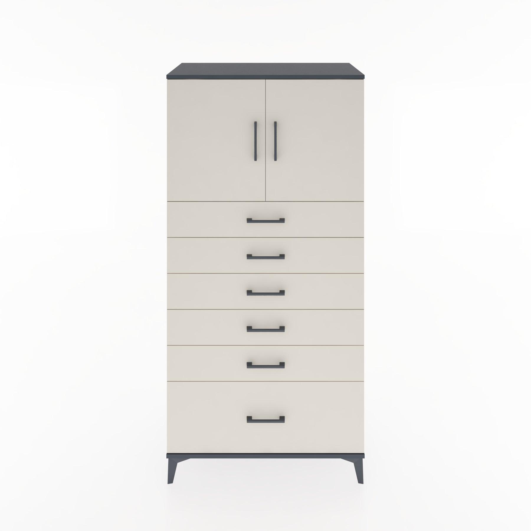 Woodntry Modular Cabinet Anthracite 88x44x170 cm with Doors and Drawers KC11-2