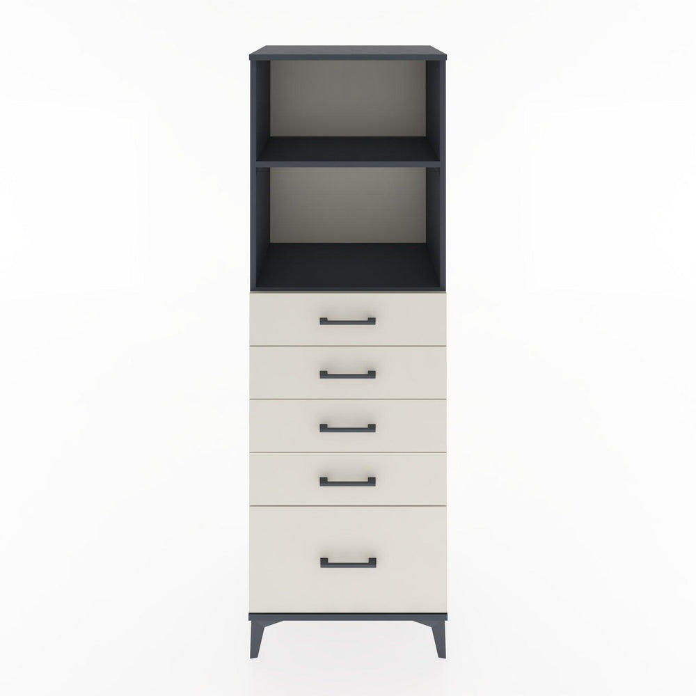 Woodntry Modüler Dolap Antrasit 60x44x170 cm Çekmeceli ve Raflı CR40-2