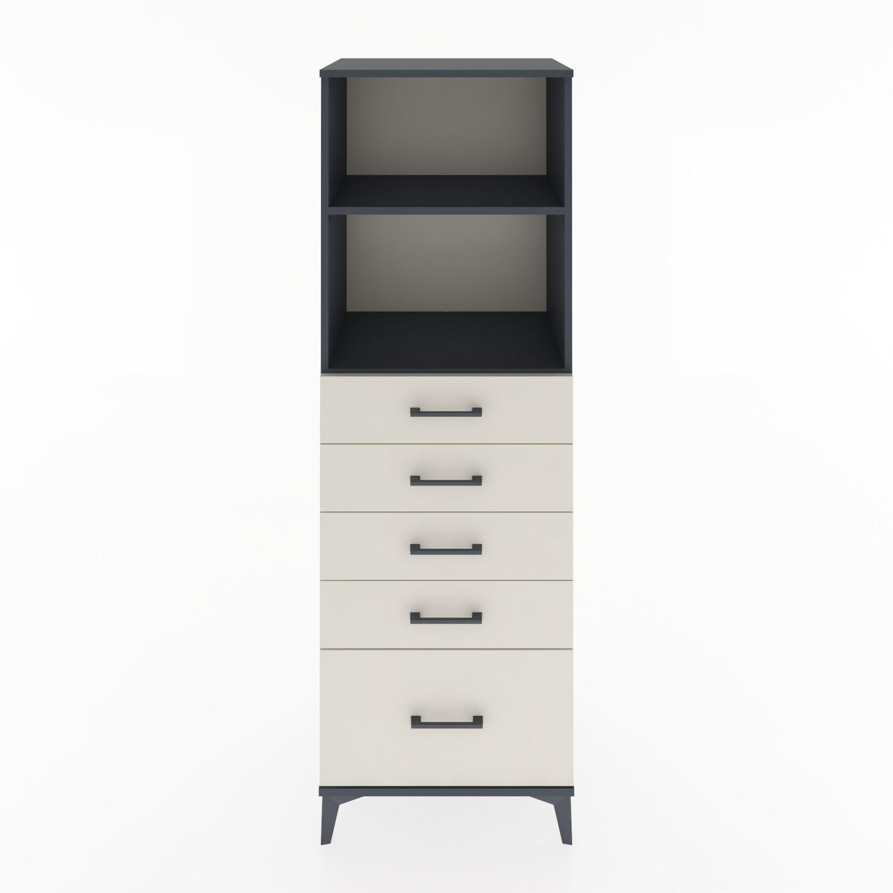 Woodntry Modular Cabinet Anthracite 60x44x170 cm with Drawers and Shelves CR40-2