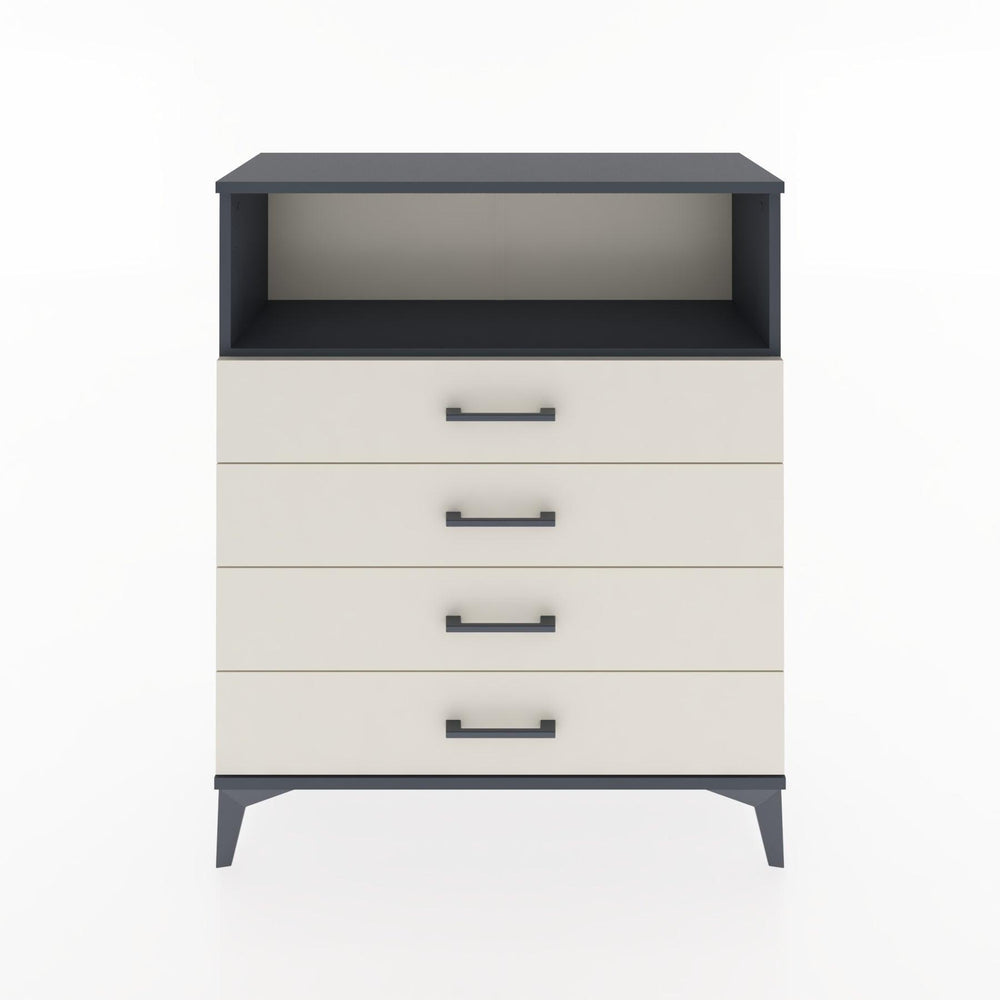 Woodntry Modüler Şifonyer Antrasit 88x30x94 cm Çekmeceli ve Raflı CR19-2