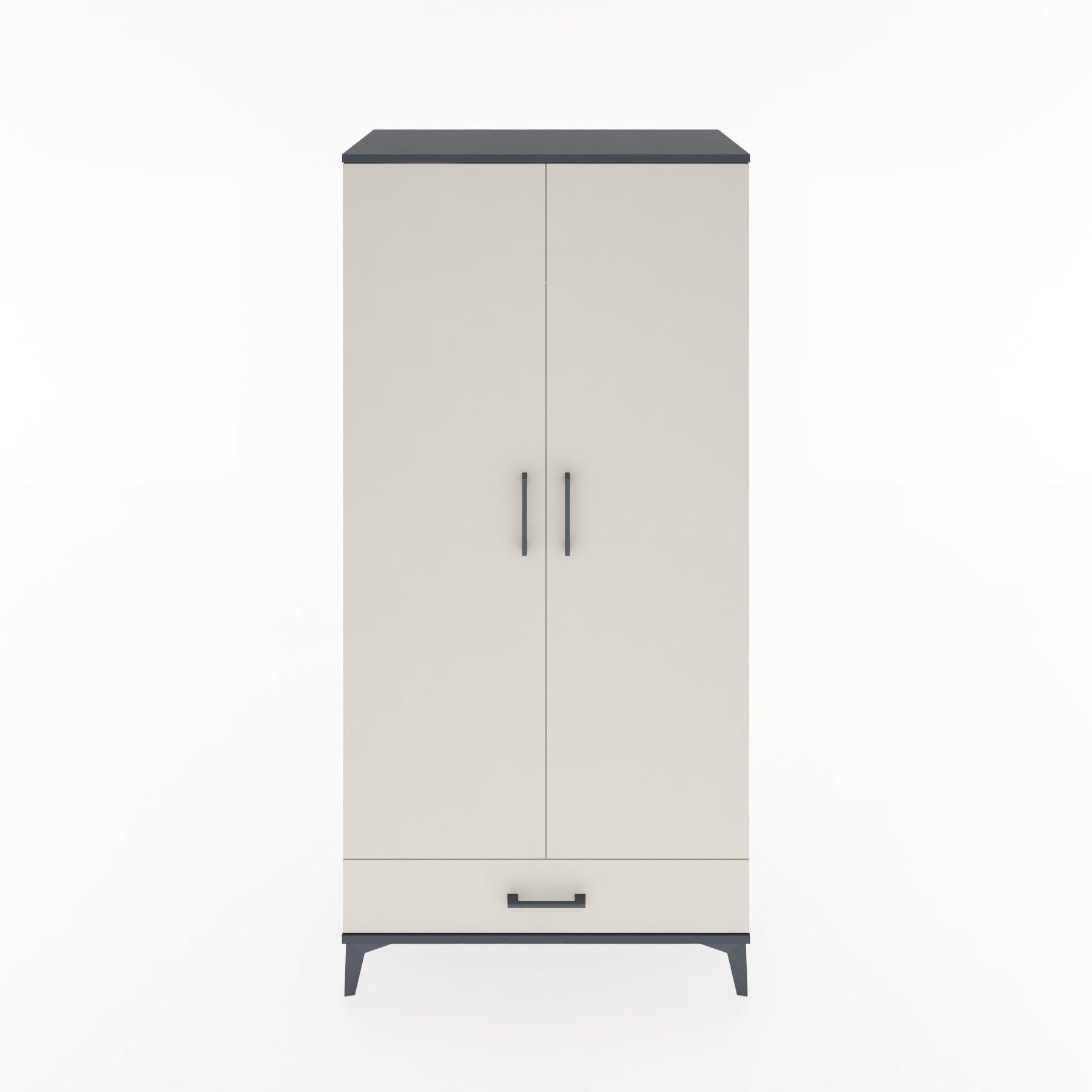 Woodntry Modüler Dolap Antrasit 88x44x170 cm Kapaklı ve Çekmeceli KC30-2