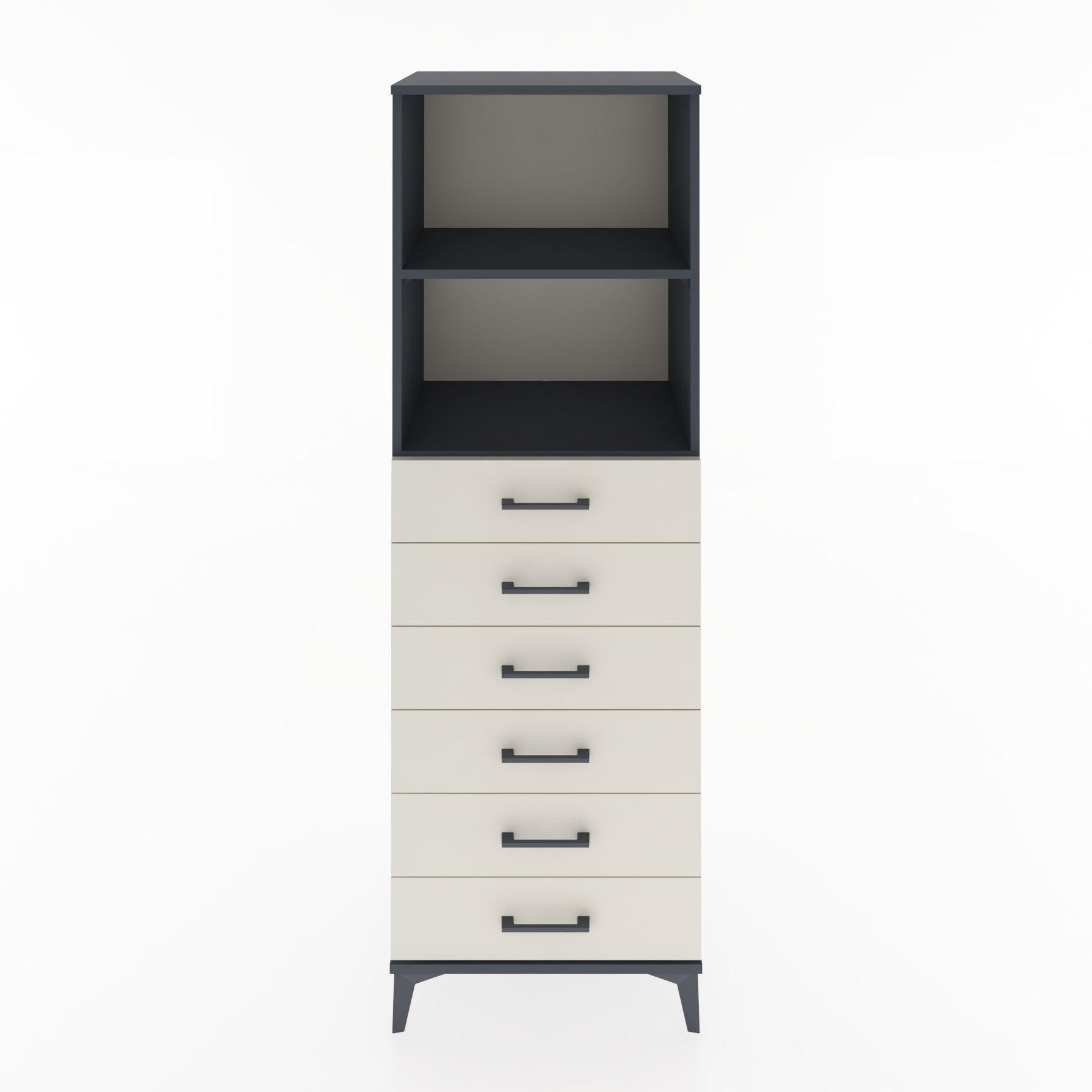 Woodntry Modular Cabinet Anthracite 60x44x170 cm with Drawers and Shelves CR34-2