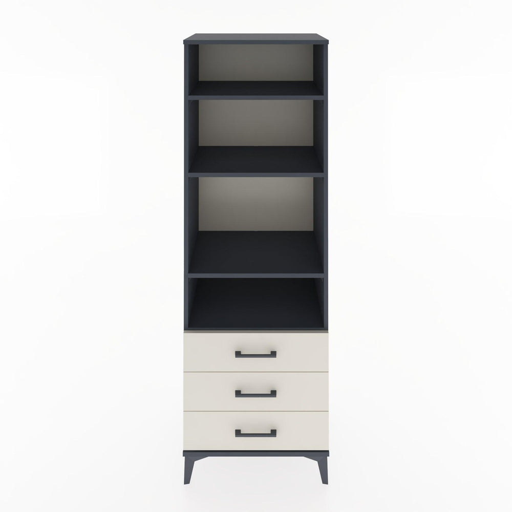 Woodntry Modüler Dolap Antrasit 60x44x170 cm Çekmeceli ve Raflı CR37-2