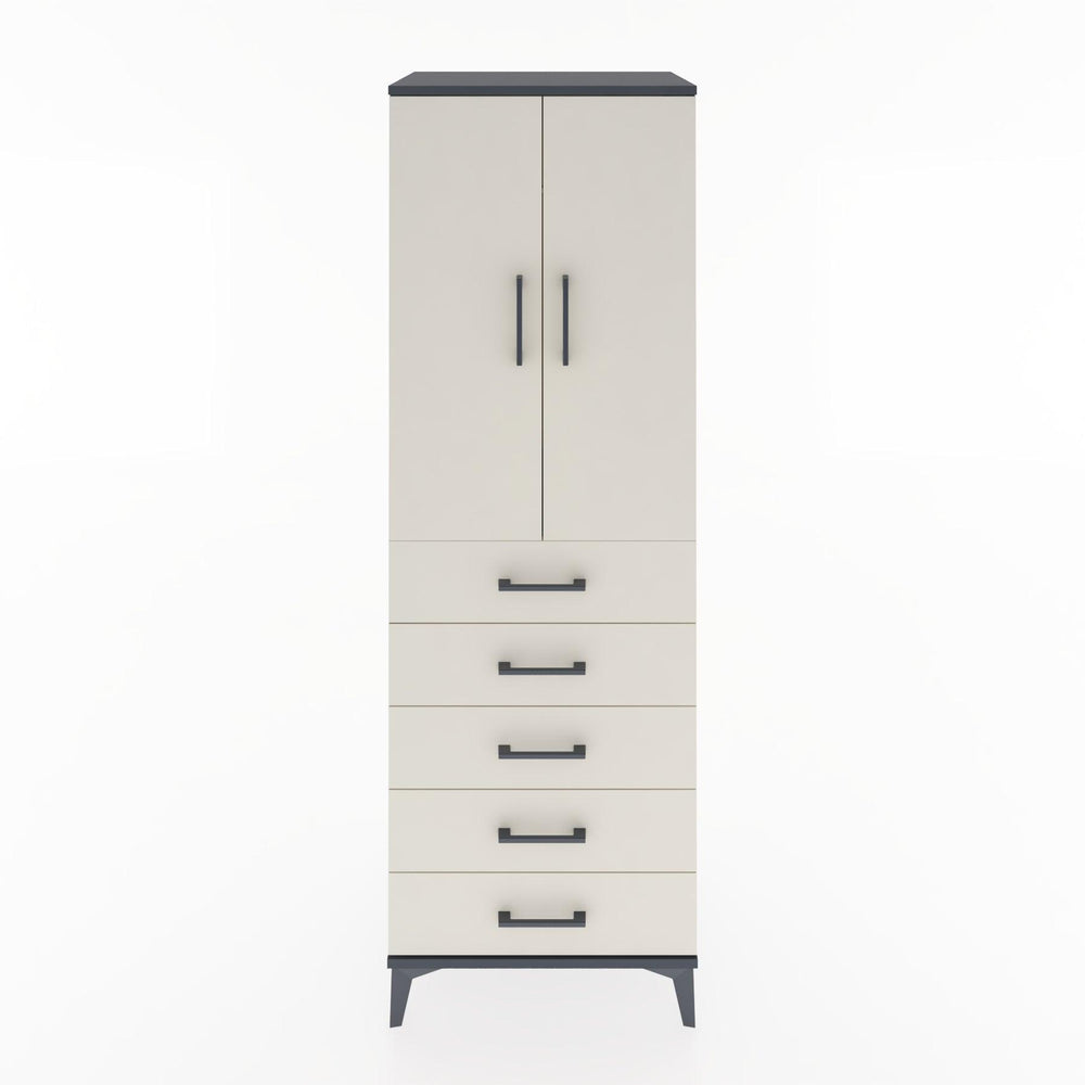 Woodntry Modüler Dolap Antrasit 60x44x170 cm Kapaklı ve Çekmeceli KC26-2