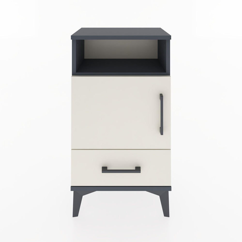 Woodntry Modüler Komodin Raf Kapak Çekmeceli 44x30x68 cm Antrasit - Woodntry