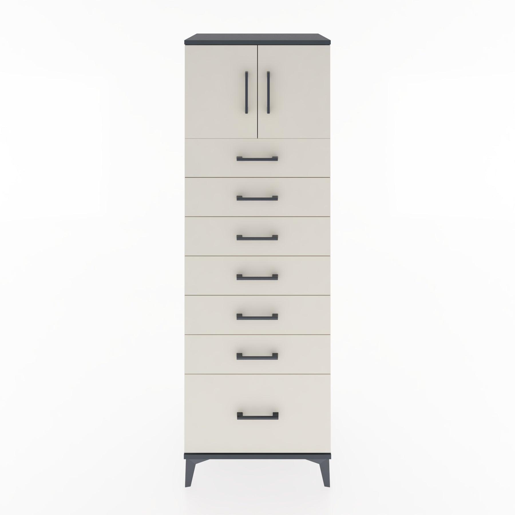 Woodntry Modular Cabinet Anthracite 60x44x170 cm with Doors and Drawers KC10-2