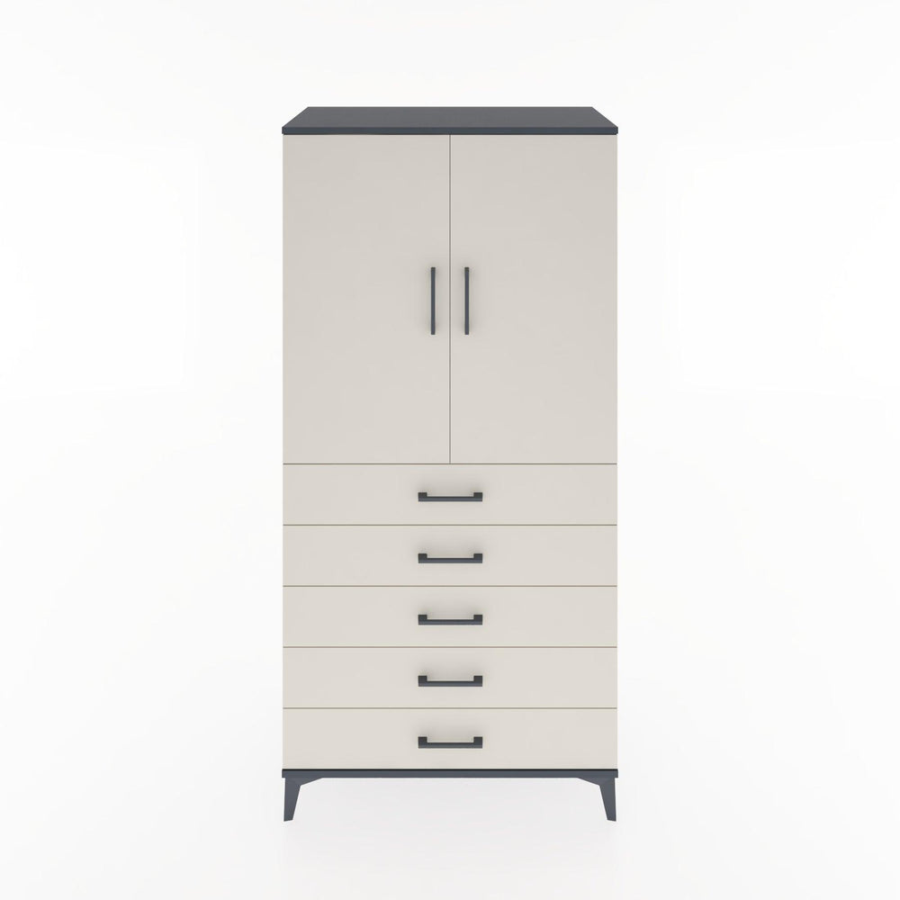 Woodntry Modüler Dolap Antrasit 88x44x170 cm Kapaklı ve Çekmeceli KC4-2