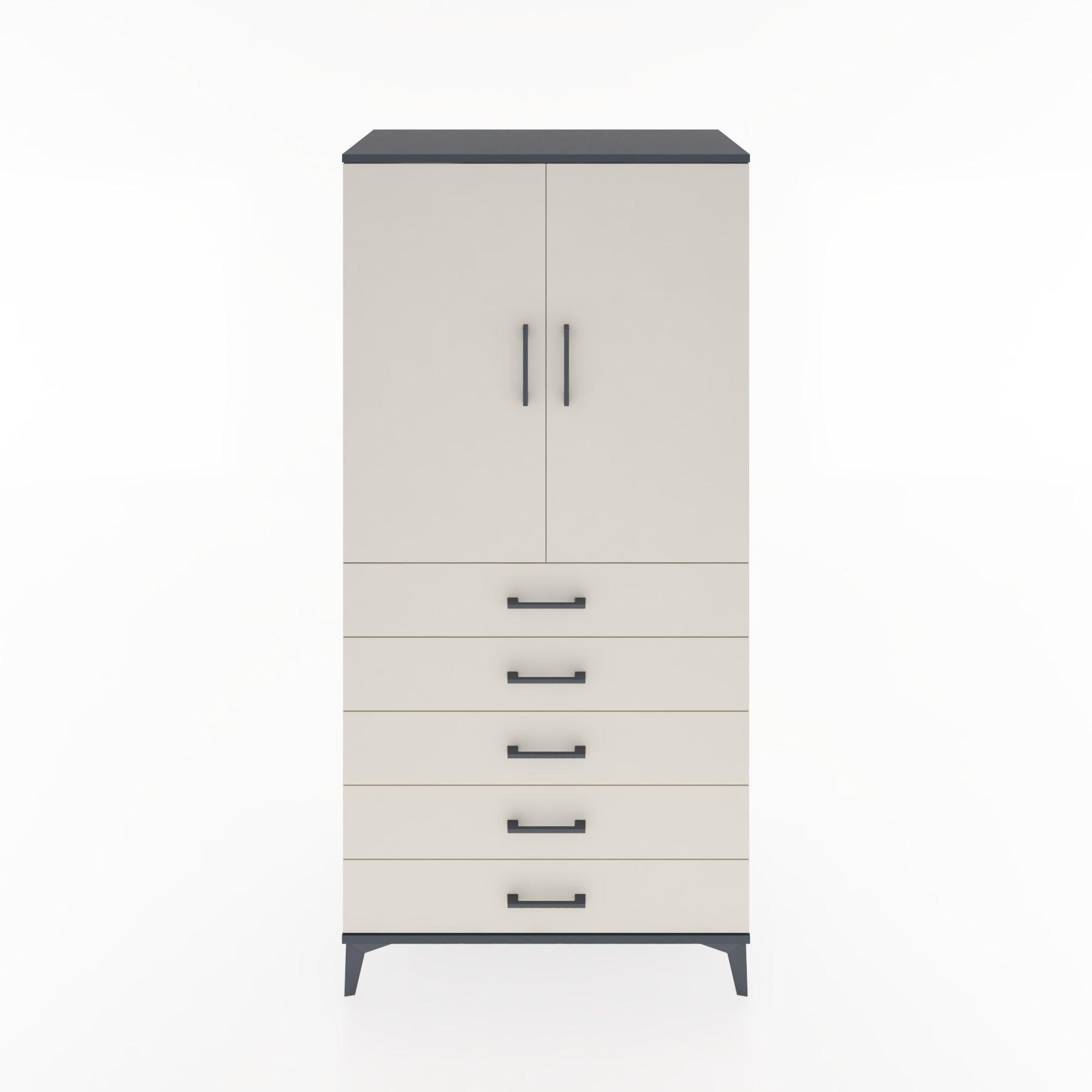 Woodntry Modular Cabinet Anthracite 88x44x170 cm with Doors and Drawers KC4-2