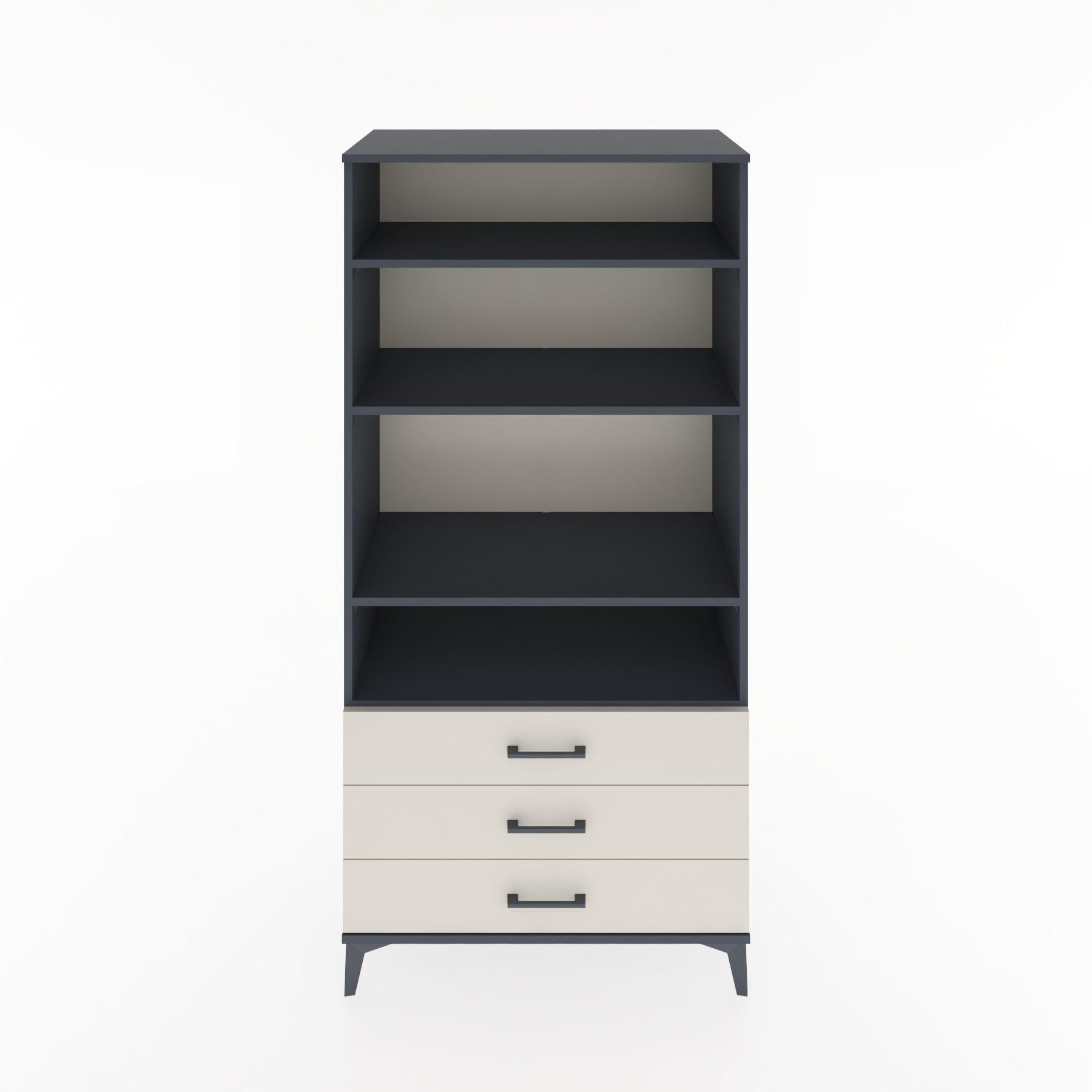 Woodntry Modular Cabinet Anthracite 88x44x170 cm with Drawers and Shelves CR37-2