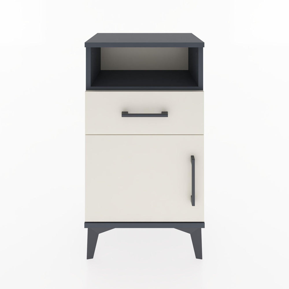 Woodntry Modüler Komodin Raf Çekmece Kapaklı 44x30x68 cm Antrasit - Woodntry