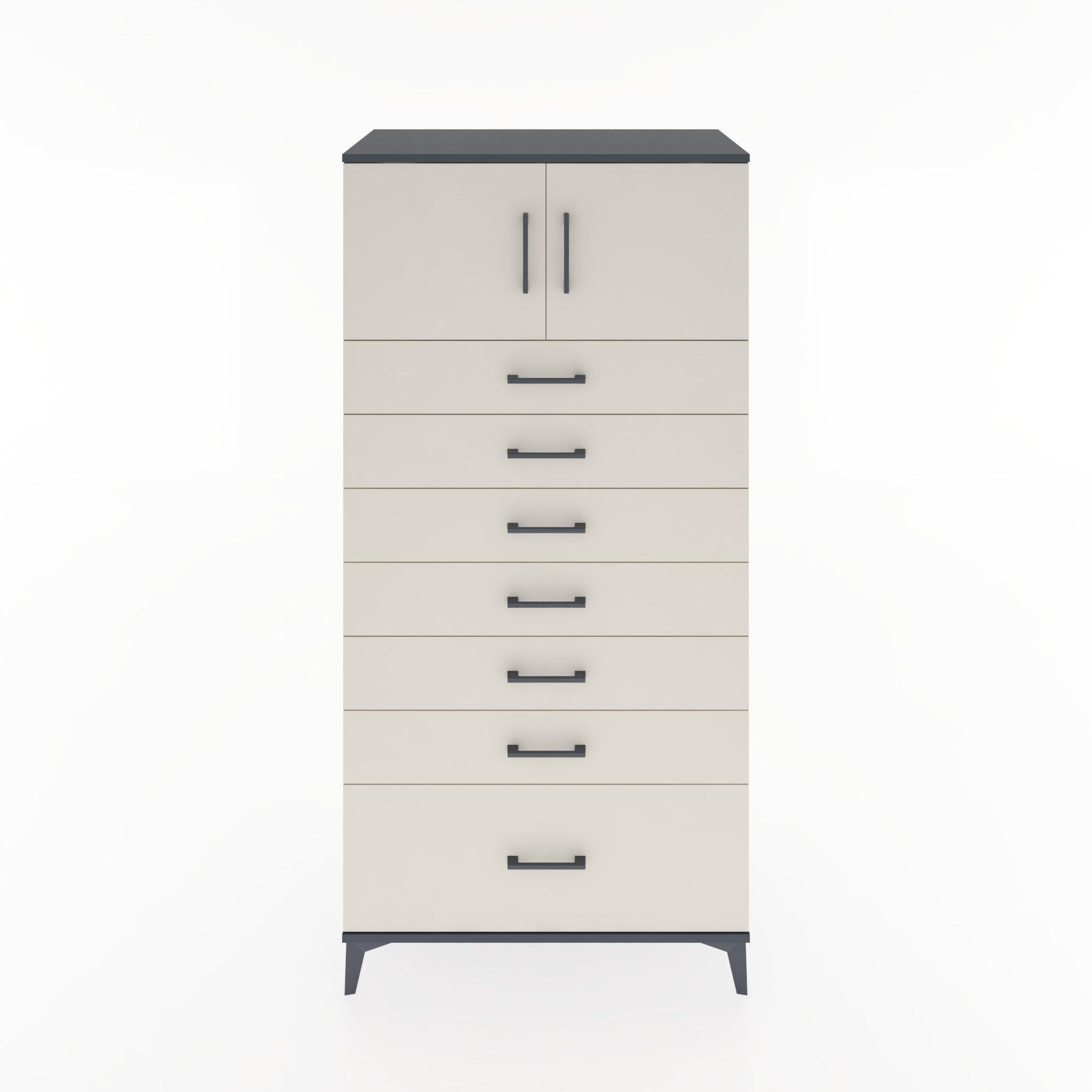 Woodntry Modular Cabinet Anthracite 88x44x170 cm with Doors and Drawers KC10-2